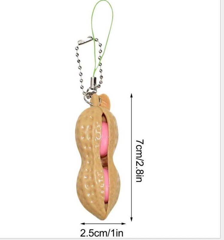 New Unlimited Pinch Squeeze Peanut Meat Soybean Squeeze Decompress Relieve Boredom and Vent Small Keychain Stress Fidget Toys