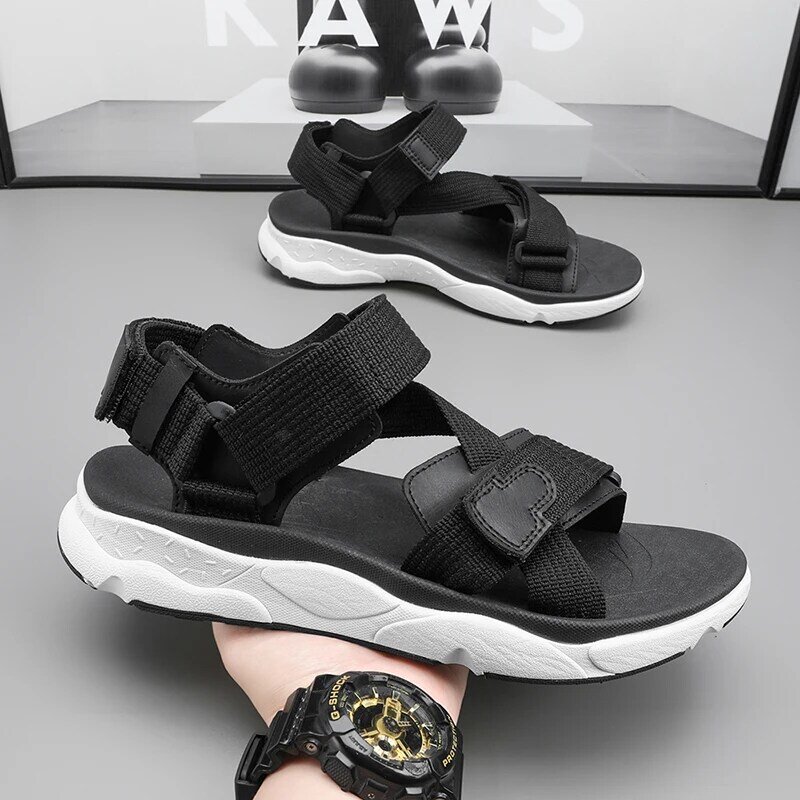 Fashion Casual Summer Men's Sandals Open-toe Outdoor Sports Anti Skid Beach Shoes Trendy Comfortable Breathable Male Sandals
