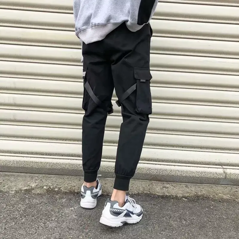 ริบบิ้น Harem Joggers กางเกงบุรุษ Streetwear 2022 Hip Hop Casual กระเป๋ากางเกงชาย Harajuku กางเกงแฟชั่น