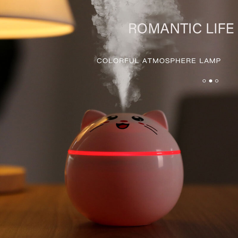 Luftbefeuchter Ultraschall Auto Nebel Maker mit Bunte Nacht Katze USB Lampen Nano Nebel Sprayer Home Office Mini Luftreiniger