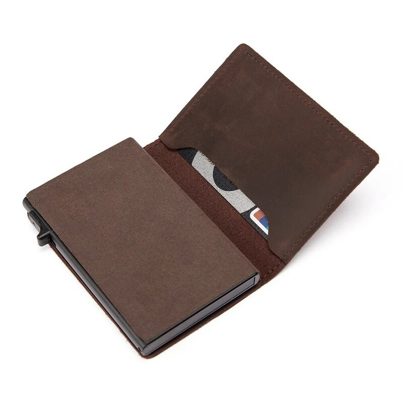 ZOVYVOL Slim กระเป๋าสตางค์สำหรับ AirTag ของแท้หนังบัตรเครดิต RFID การปิดกั้นกระเป๋าสตางค์ในตัวผู้ถือกรณีป้องกัน-Loss