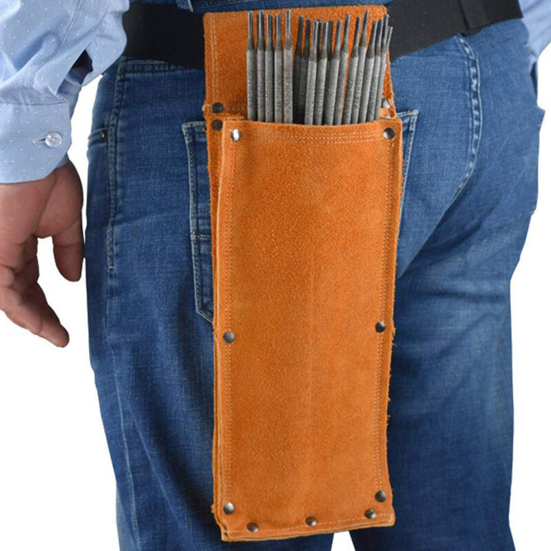 Chama-retardador de viagem artificial couro fivela ajustável cintura ferramenta armazenamento portátil eletrodo titular pendurado haste soldagem saco
