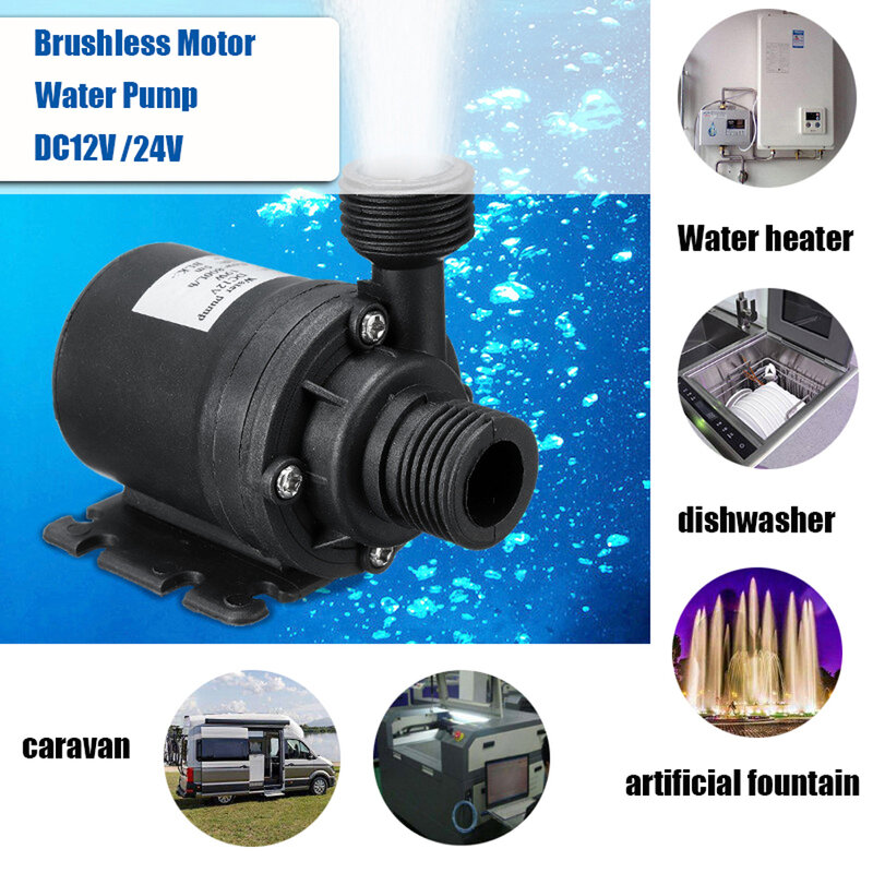 800L/H Water Pump Mini Brushless Motor Submersible Water Pump DC12V 24V Garden Portable 5.5M For Cooling System Fountains Heater