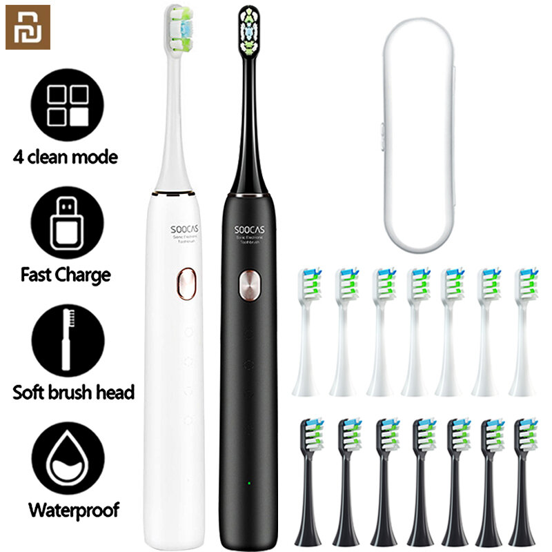SOOCAS-cepillo de dientes eléctrico X3U Youpin para niños y adultos, cepillo de dientes automático Ultra sónico, recargable por USB, IPX7