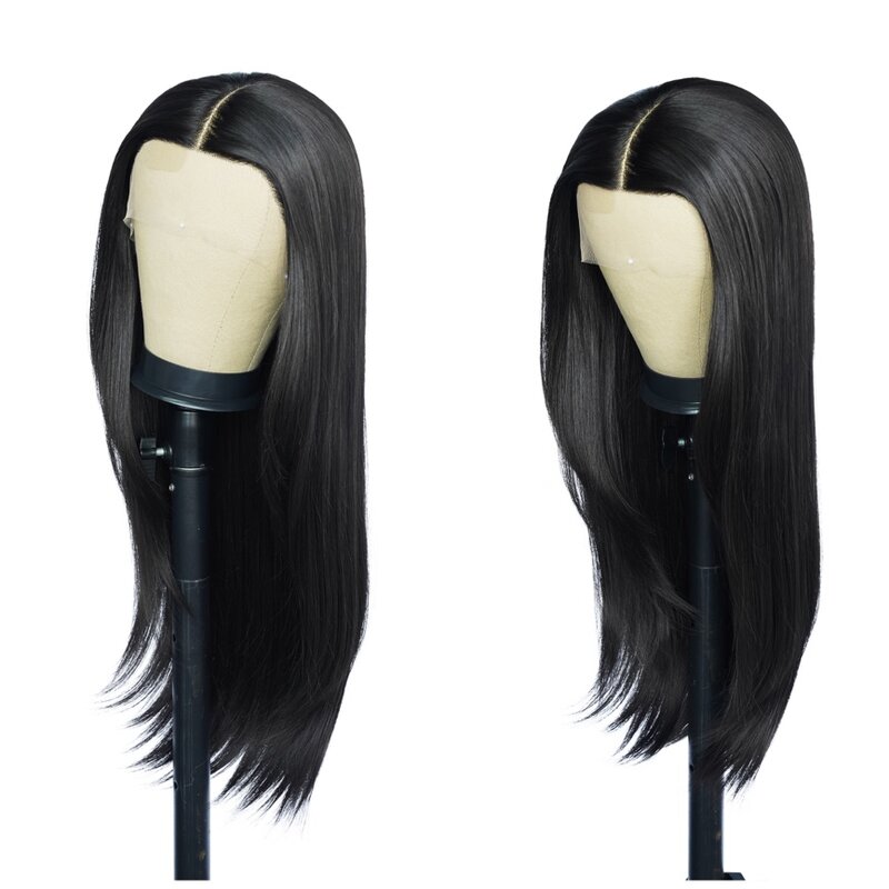 Peruca longa de corte de cabelo em camadas perucas vinho preto vermelho para mulheres negras peruca de renda reta sintética pré-arrancada fibra resistente ao calor