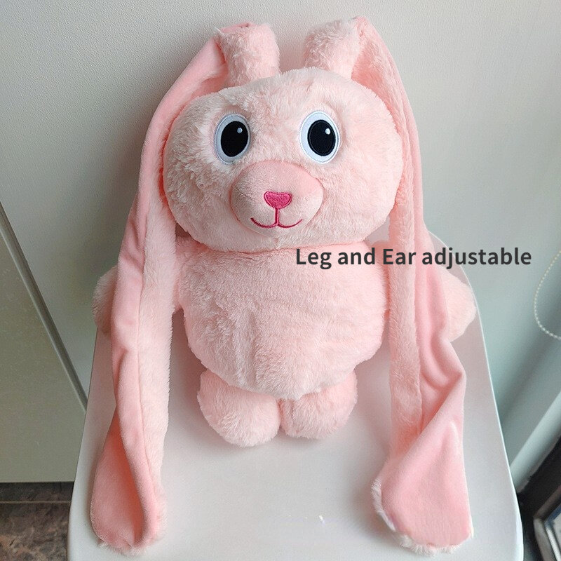 100cm Long Legs Soft Stuffed Rabbit Toy Animal Plush Bunny with Long Ears Retractable Legs and Ears Plush Rabbit Legs Adjustable