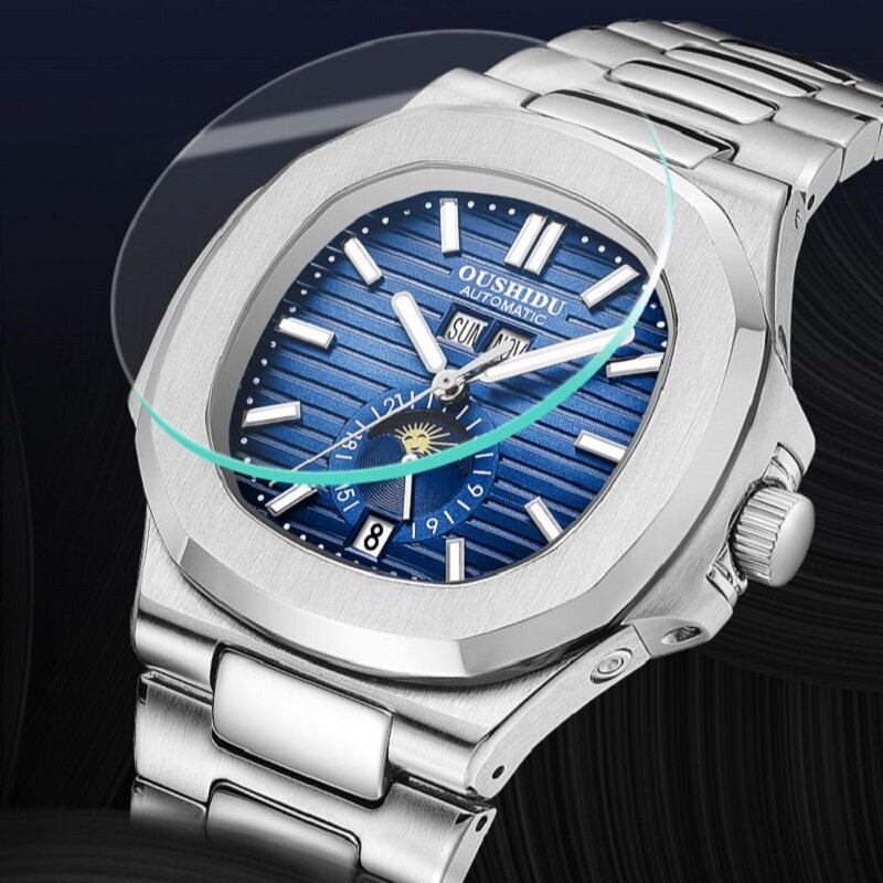Relogio Masculino Classic Sapphire Glass orologio meccanico automatico da uomo acciaio 100M orologi subacquei impermeabili orologio luminoso da uomo
