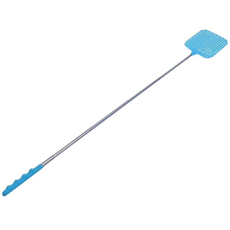 2X Flyswatter Fly Tapper mosquitos insectos Swatter telescópico hasta 73 Cm azul y rosa
