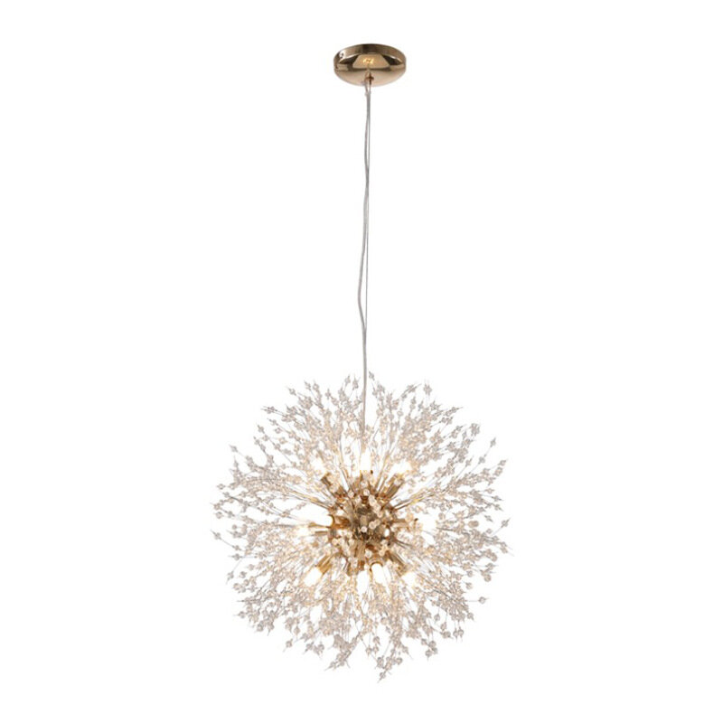 Popular Dandelion Crystal Pendant Light Living Room Dining Table Home Decor Suspended Chandelier Restaurant Hanging Lamp