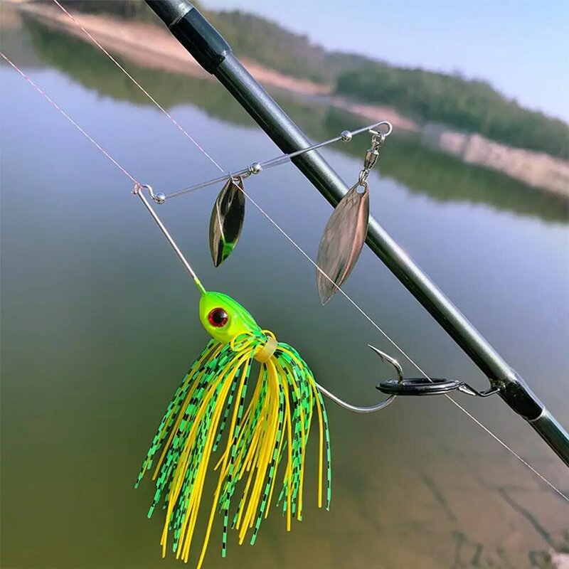 10g/14g Bearded Fishing Lure With Hook High Speed Willow Blades Lure Bait Fishing Gear Accessories Wire Baits Skirt Spinner Lure