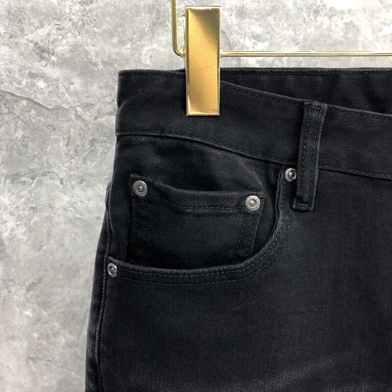 Джинсы TB THOM мужские прямые, роскошные дизайнерские классические повседневные брюки с завышенной талией, узкие джинсы, Осень-зима