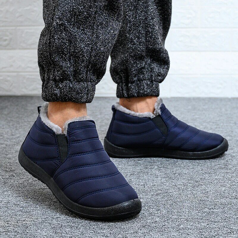 Botas de nieve transpirables para hombre, zapatos de invierno de talla grande para exteriores, botines impermeables, calzado de trabajo