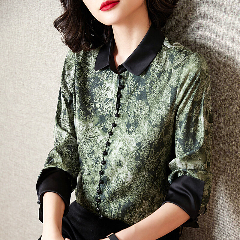 Традиционная китайская одежда 2021, женские топы, блузки, шелковая рубашка с цветочным принтом, Восточная Женская китайская блузка hanfu
