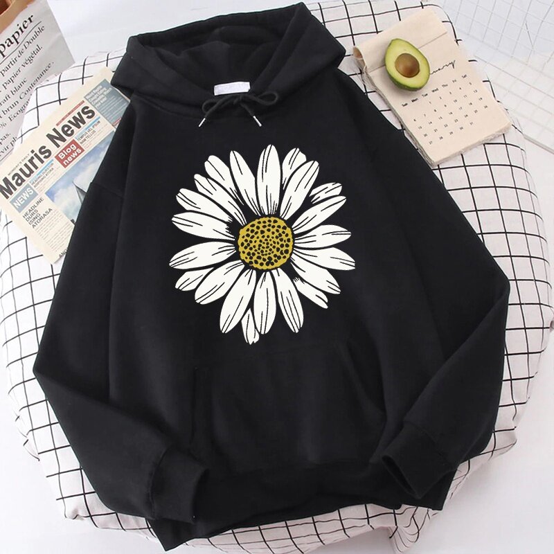 Funny Daisy Printed Hoodie For Women New Fashion Autumn And Winter Pullovers Ladies Creative Personalized Sweatshirts