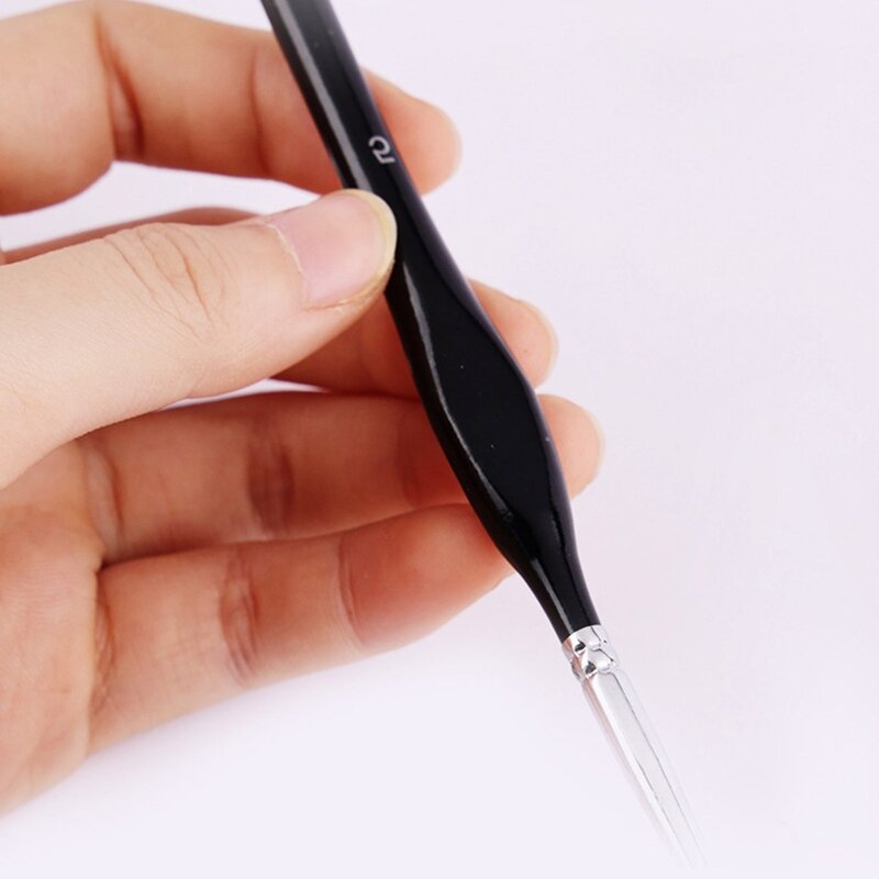 57EC 9Pcs Miniature Paint Brushes Detail Fine Tip Brushes Set with Ergonomic Handle
