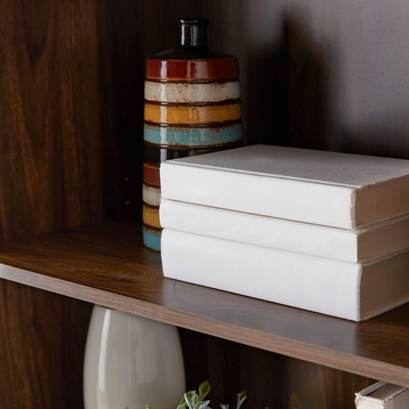 Mainstays 5-Shelf Bookcase with Adjustable Shelves, Canyon Walnut