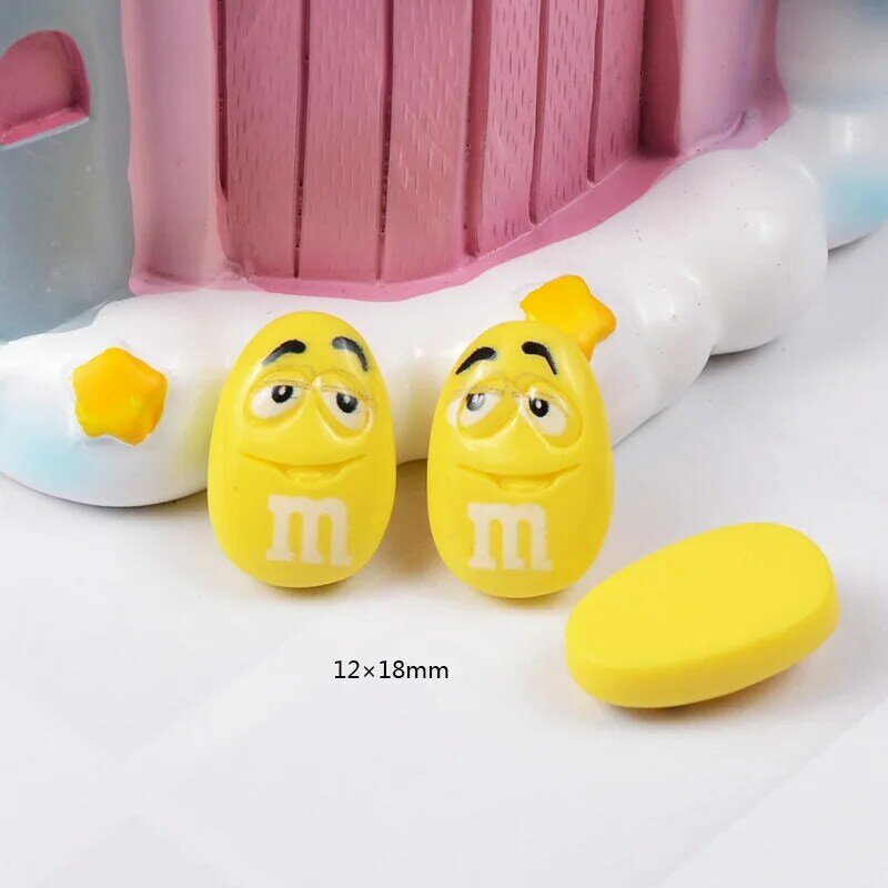 10pcs Resin Chocolate Emulation M&M DIY Craft  Material Cute Charms for Decoration Jewelry Making Supplies Pendant Accessories