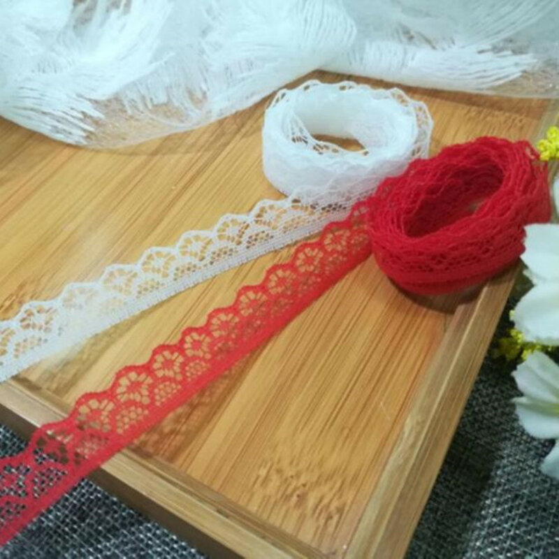 Tulle Guipure en dentelle brodée, 1M, 1.3cm, blanc rouge, décoration de robe en tissu, ruban de dentelle, artisanat bricolage, fournitures de couture E02