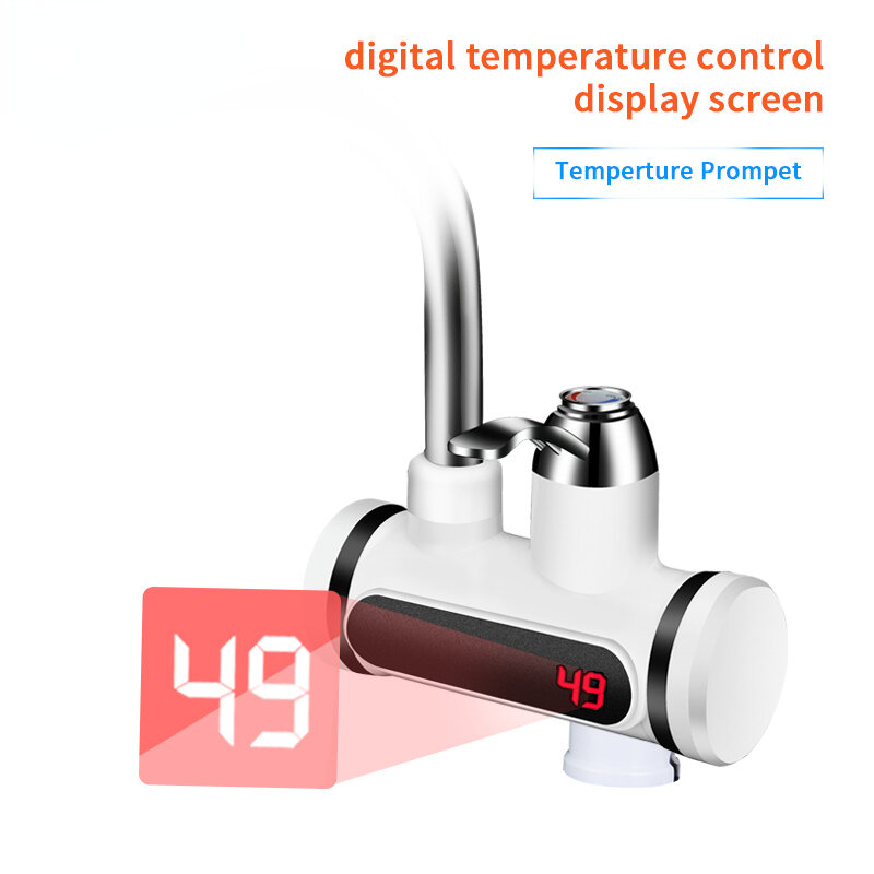 Calentador de agua con pantalla de temperatura, calentador de agua caliente instantáneo para cocina, sin depósito