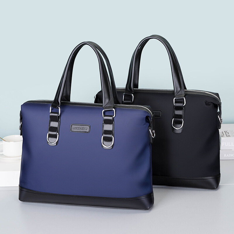 Модный мужской портфель, высококачественные сумки на плечо, мужские деловые дорожные сумки через плечо, мужские водонепроницаемые сумки из ткани Оксфорд, черные, синие