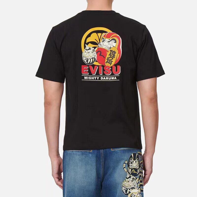 Camiseta de manga corta Y2k para hombre, camiseta negra de estilo japonés con estampado Retro, 2022 algodón, ropa de moda, 100%