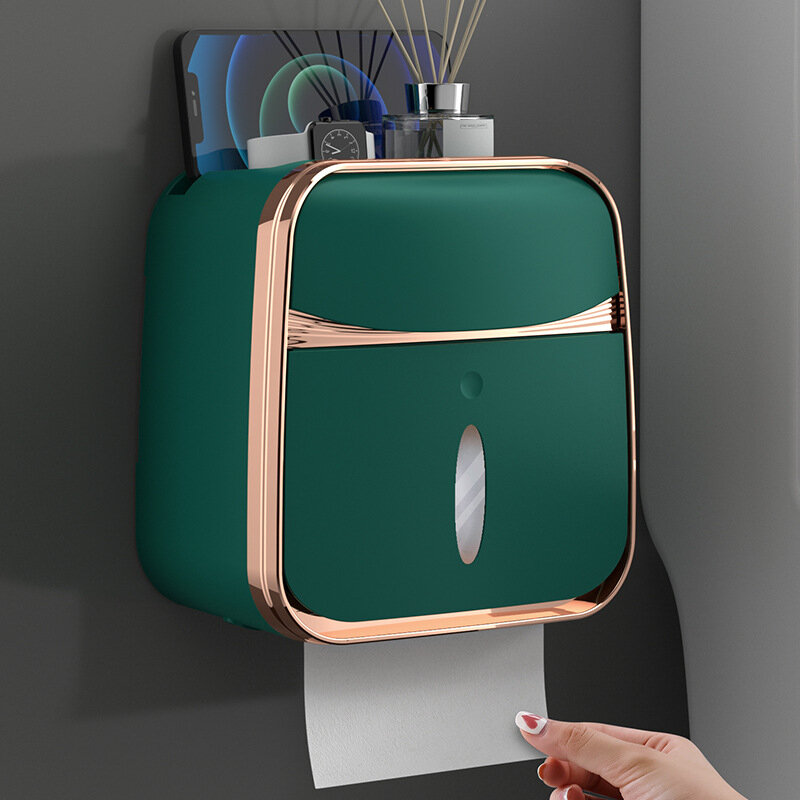 Kotak Tisu Toilet Terpasang Di Dinding Aksesori Kamar Mandi Penyimpanan Kertas Mandi Pengaturan Pengaturan Tempat Kertas Toilet