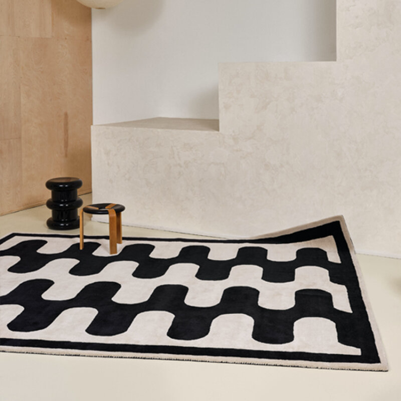 Nova moda moderna ig sala de estar tapete xadrez sênior quarto grande área decorativa espessamento na moda arte tapete