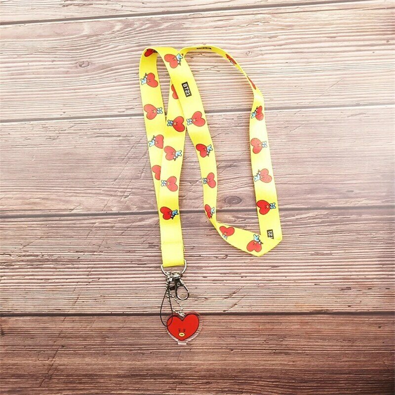 BT21 Kawaii Cartoon Series Male and Female Students Mobile Phone Lanyard With The Same Hanging Neck for Children's Gift