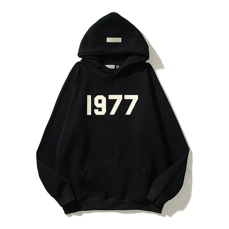 2022 linha dupla 1977 reunindo impresso hoodie masculino e feminino casal hip hop solto casaco com capuz