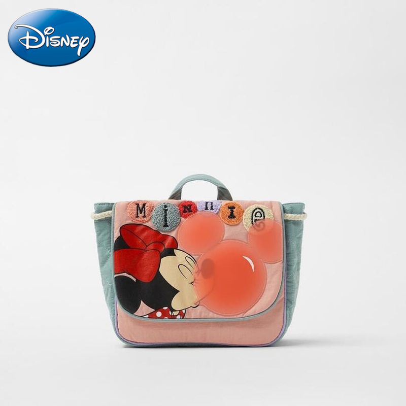 Disney 2022 nova minnie bolsa de ombro marca luxo mochila das crianças dos desenhos animados impressão grande capacidade estudante moda mochila