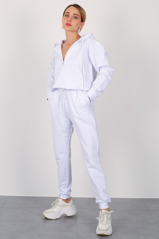 Chándal con capucha para mujer, color blanco, 20211092321