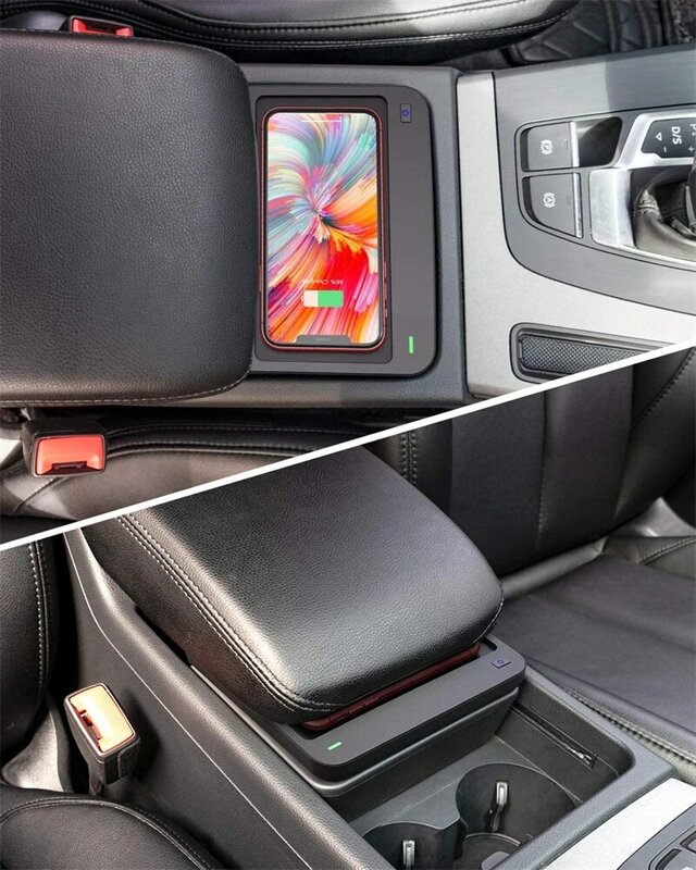 Cargador de coche inalámbrico para Audi Q5 SQ5, 2017, 2018, 2019, 2020, 2021, 2022, consola central, almohadilla para teléfono móvil, accesorios para coche