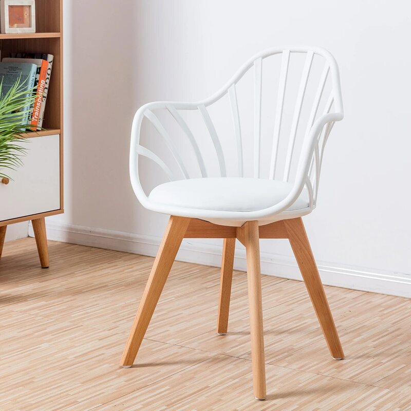 Kursi Ruang Makan Kursi Sandaran Modern Kursi Lipat Plastik Ruang Tamu untuk Meja Furnitur Desain Minimalis Nordic
