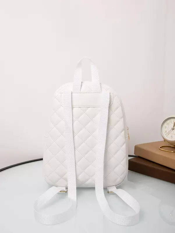 Quilted Pattern Zip Front Backpack