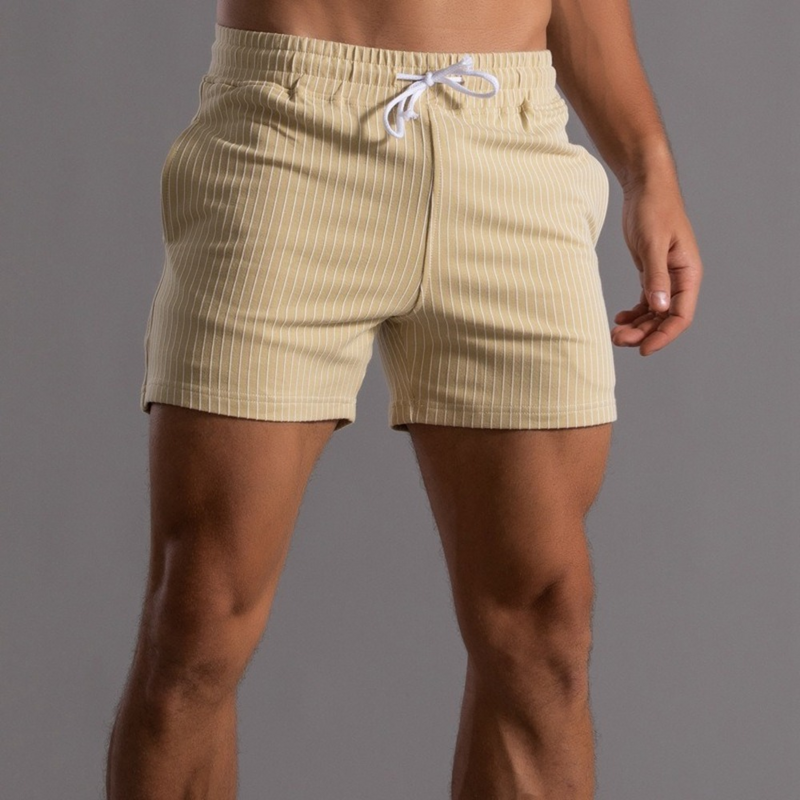 Pantalones cortos a rayas para hombre, ropa deportiva de cintura elástica para correr, transpirable, 2022