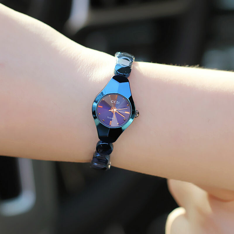 Petite montre-bracelet à quartz pour femme, acier inoxydable, or, rétro, horloge, robe, dames, mode