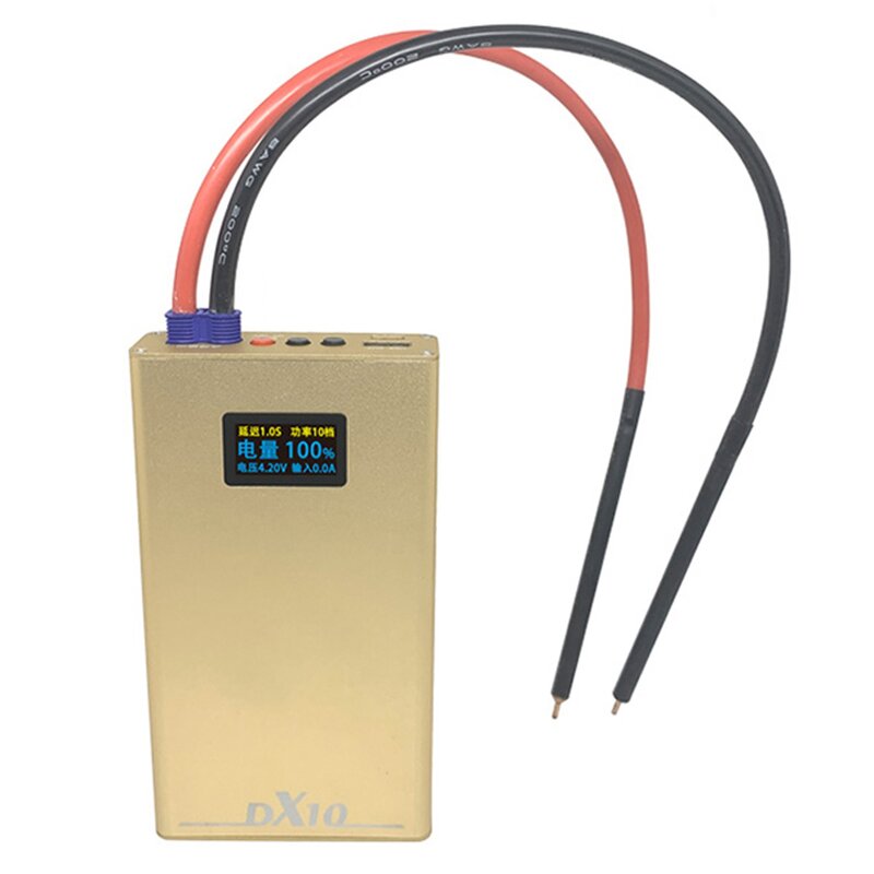 10600mah DX10 Handheld Spot Welder Machine 6*300A Mos 8 Awg Spot Pens For 18650 0.2mm Nickel Sheets type-c Charge 4.2v Gold