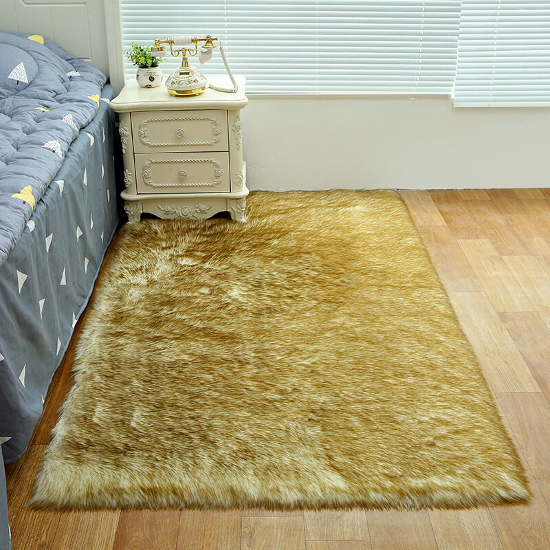 Karpet Bulu Domba Halus Kualitas Tinggi Rugd untuk Ruang Tamu Karpet Area Moden Wol Mewah Bulu Palsu untuk Kamar Tidur Karpet Lantai Samping Tempat Tidur