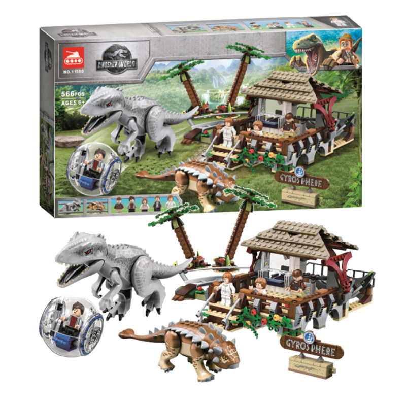 2022 Jurassic Dinosaur World Series Mechanical T-rex Indominus Tyrannosaurus Rex Ankylosaurus Building Blocks Bricks Toy For Kid