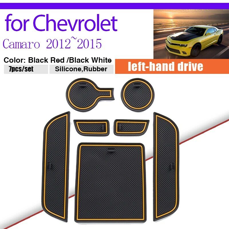 ประตู Groove Dust-Proof สำหรับ Chevrolet Camaro 2012 ~ 2015 2013 2014ยางถ้วยผู้ถือประตู Mat สติกเกอร์รถพรม Accessorie