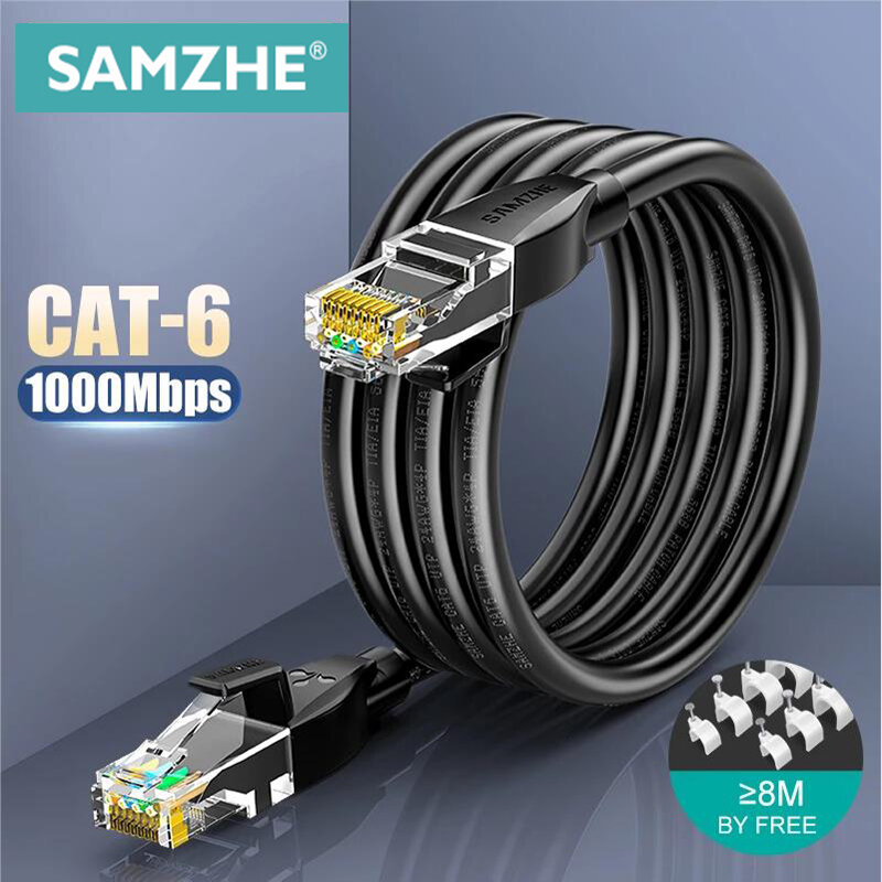 Samzhe CAT6 Ronde Ethernet Kat 6 Lan Kabel RJ45 Netwerk Patch Cord Voor Laptop Router RJ45 Internet Kabel