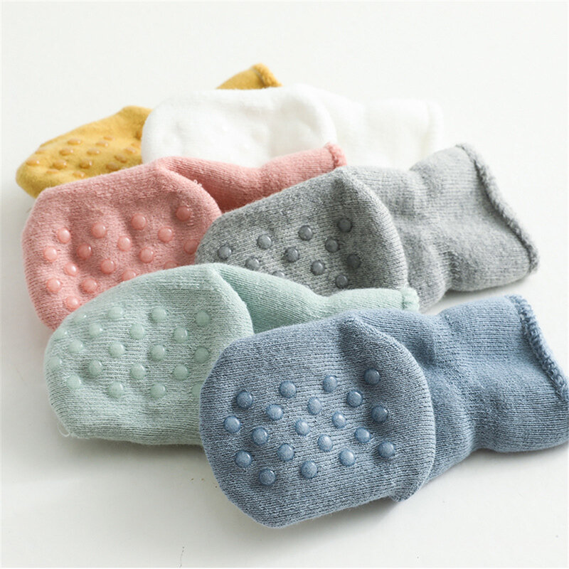 Мультяшные животные детские носки для пола Нескользящие хлопковые утепленные мягкие теплые носки для младенцев домашние носки для новорож...