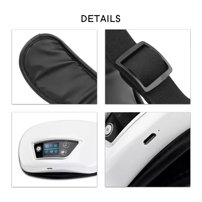 Masażer do oczu wibracje elektryczne Bluetooth przeciw zmarszczkom masaż wibracyjny maska do spania gorący kompres terapia zdrowie urządzenie kosmetyczne