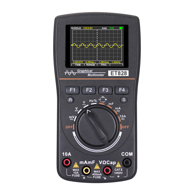 1MHz 2.5Msps Frequency Diode Tester Oscilloscope Multimeter ET828 Digital 2 in 1 Easily Carrying Lightweight Gadgets
