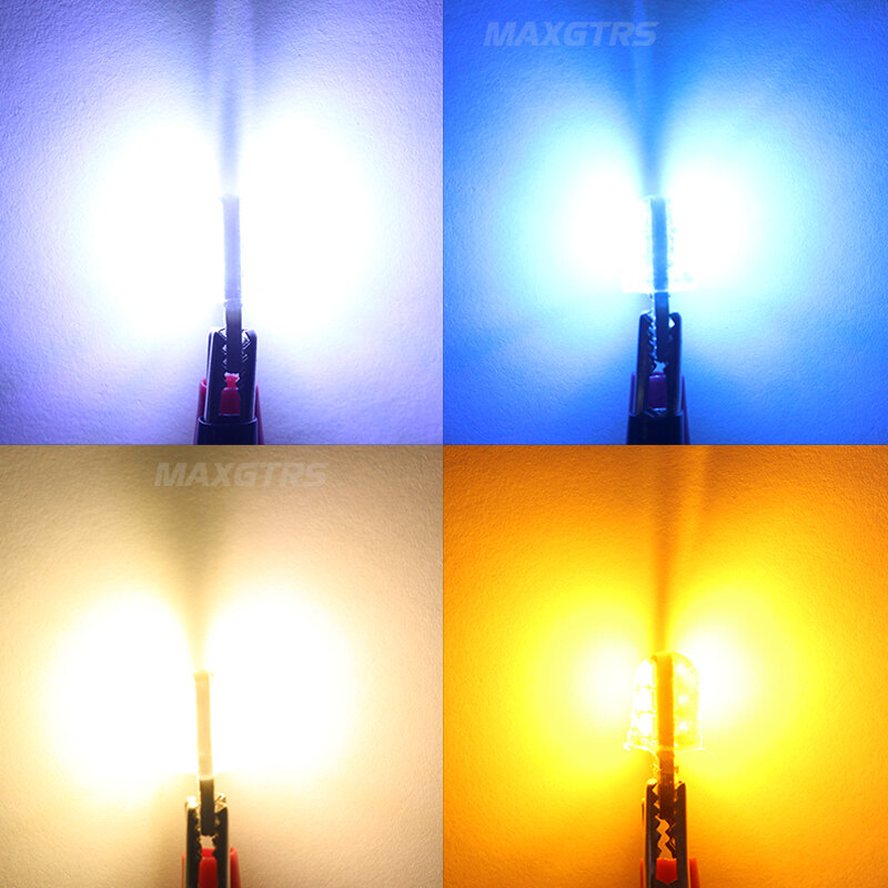 Lâmpada de led t10 para carro, 194 w5w 2835 +, capa de silicone luzes led, bulbo branco/gelo azul/amarelo/quente branco, 5x nova
