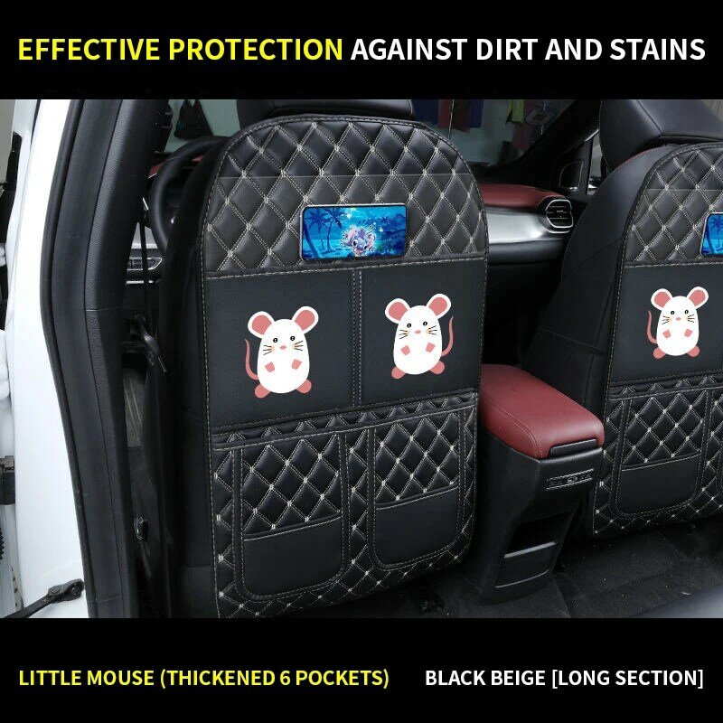 Couro do plutônio assento de carro capa de assento de volta protetor para crianças bebê vestir resistente anti-kick esteira auto anti-kick almofadas de almofada suja