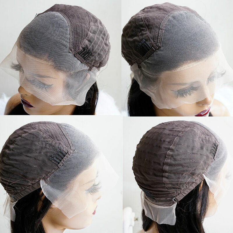 Perruque Bob Lace Frontal Wig brésilienne naturelle, cheveux lisses, coupe Pixie, transparent HD, 13x4, pour femmes, soldes