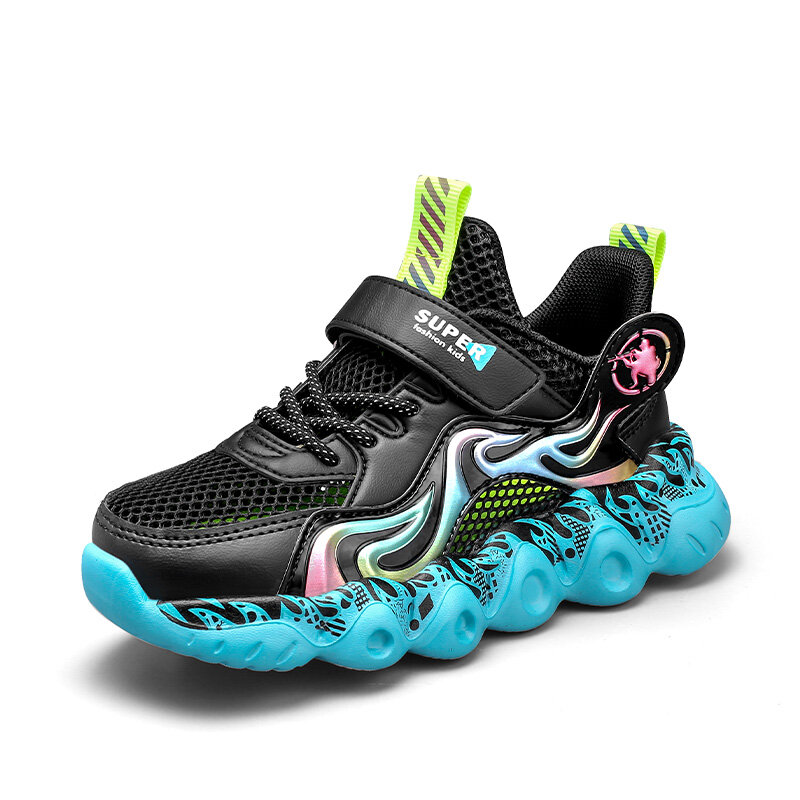 2022 الأطفال أحذية صبي جديد شبكة الرياضة تنس موضة منصة الصبي أحذية رياضية الصيف تشغيل خفيفة الوزن في الهواء الطلق الاطفال حذاء كاجوال