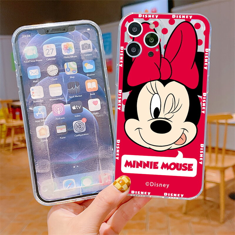 Mickey Mouse Casing Ponsel Ludah Nakal untuk iPhone 11 12 13 Pro MAX Mini 5 6 7 8 Plus X XS XR Max SE 2020 Soft Funda Back Coque