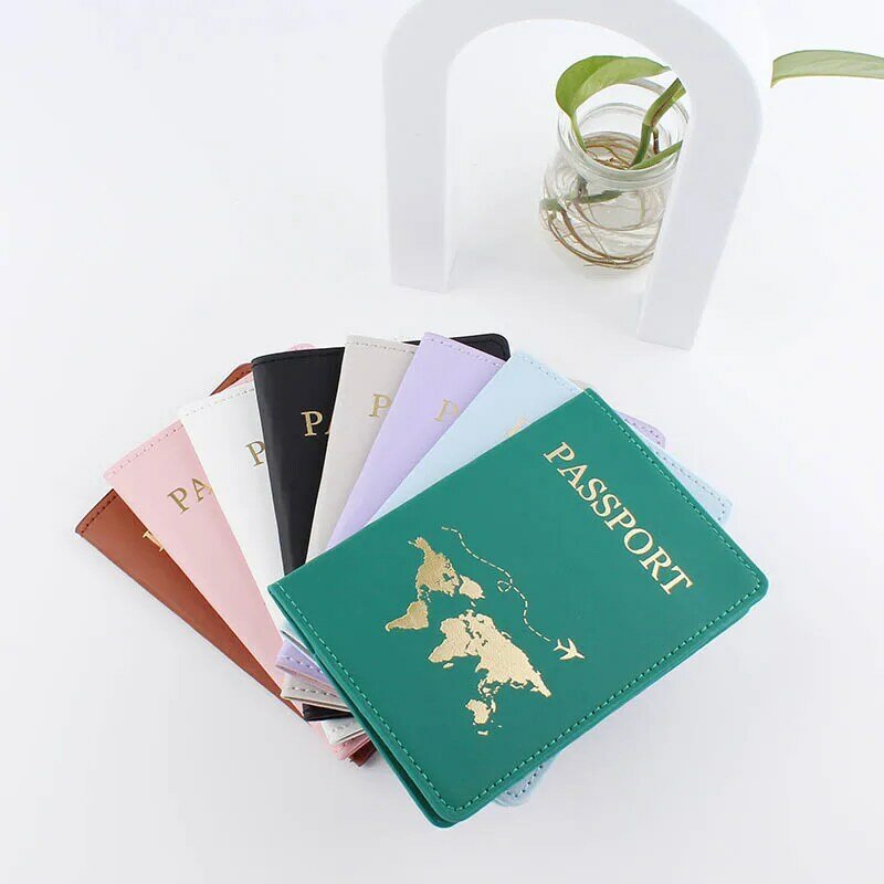 Couple Line Passport Cover Fashion New Travel Bank Card Document Bag PU Leather Holder Lovers Passport Holder Wallets for Women